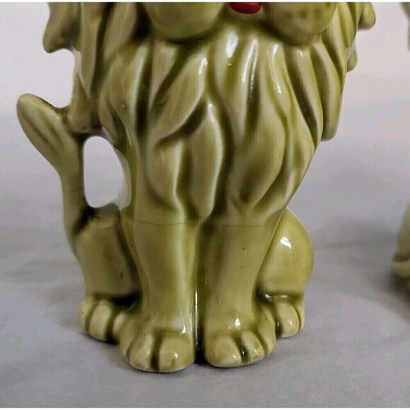 Vintage Anthropomorphic Ceramic Japan Release Kitsch Lion Salt & Pepper Shakers - Picture 4 of 10